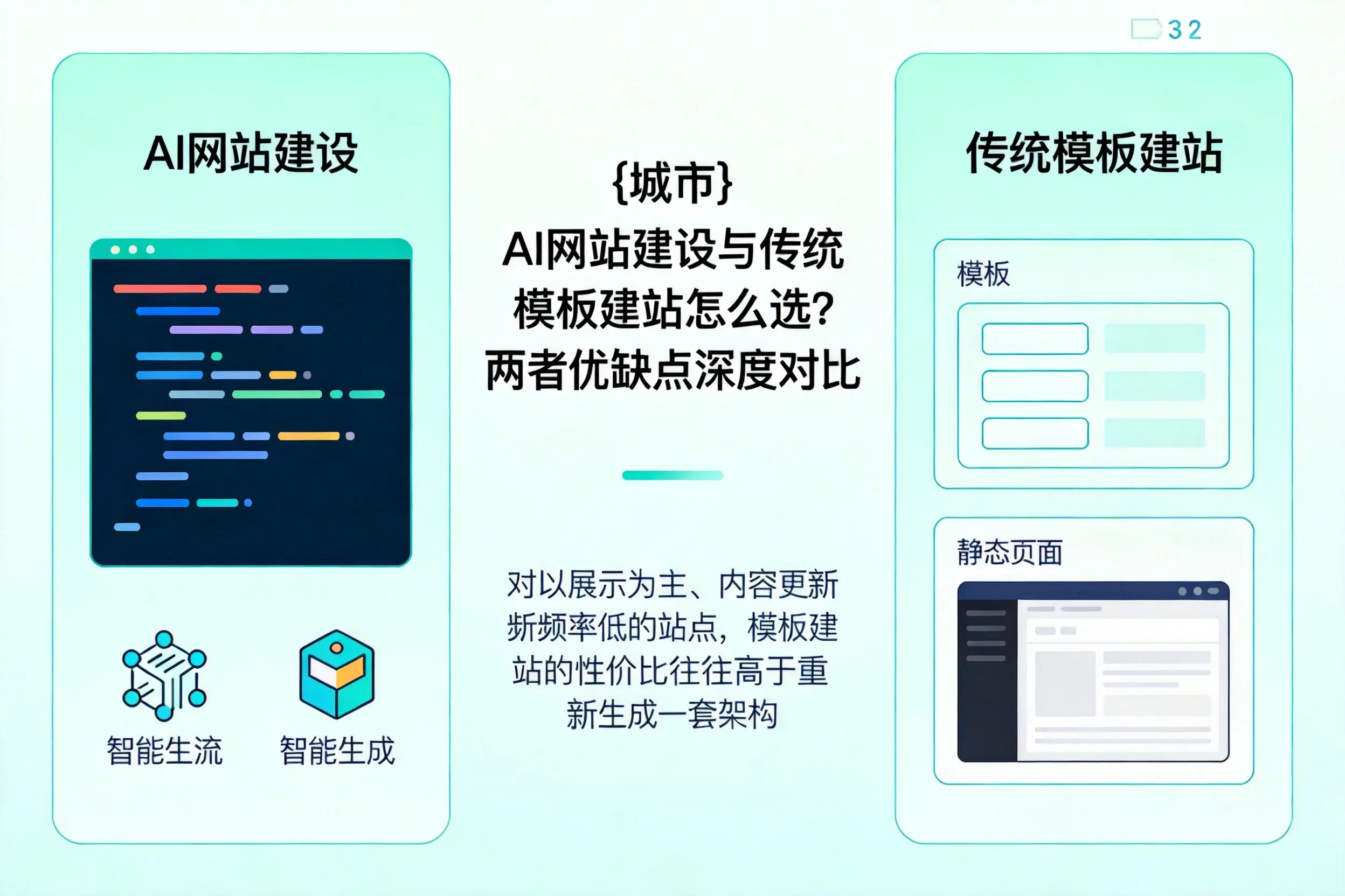 中卫AI网站建设与传统模板建站怎么选?两者优缺点深度对比