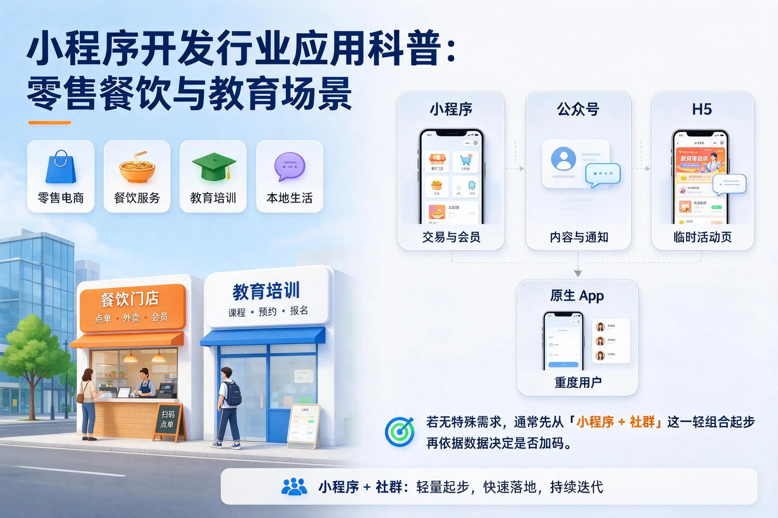 中卫小程序开发行业应用科普：零售餐饮与教育场景