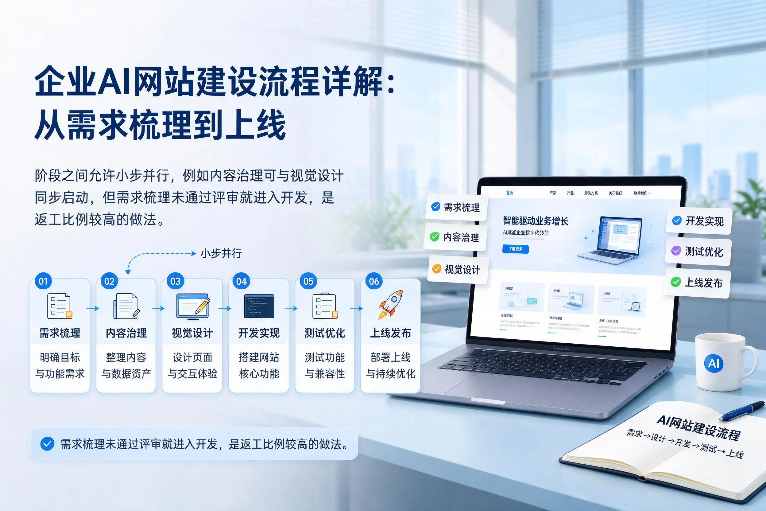中卫企业AI网站建设流程详解:从需求梳理到上线