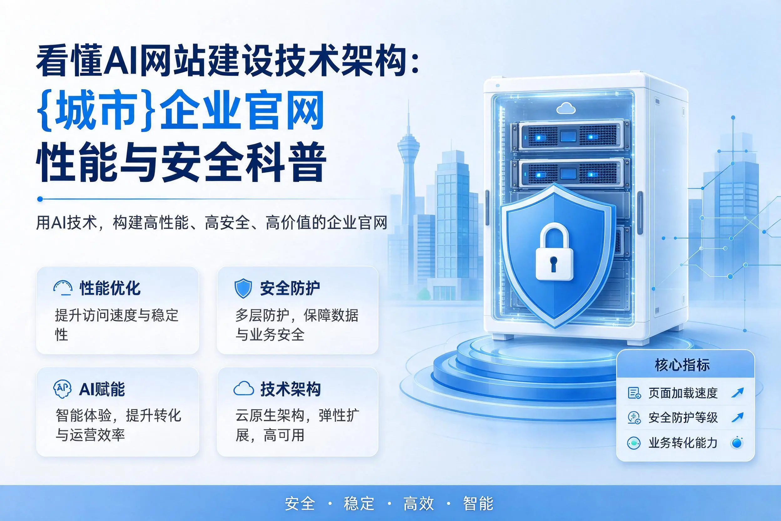 看懂AI网站建设技术架构:中卫企业官网性能与安全科普