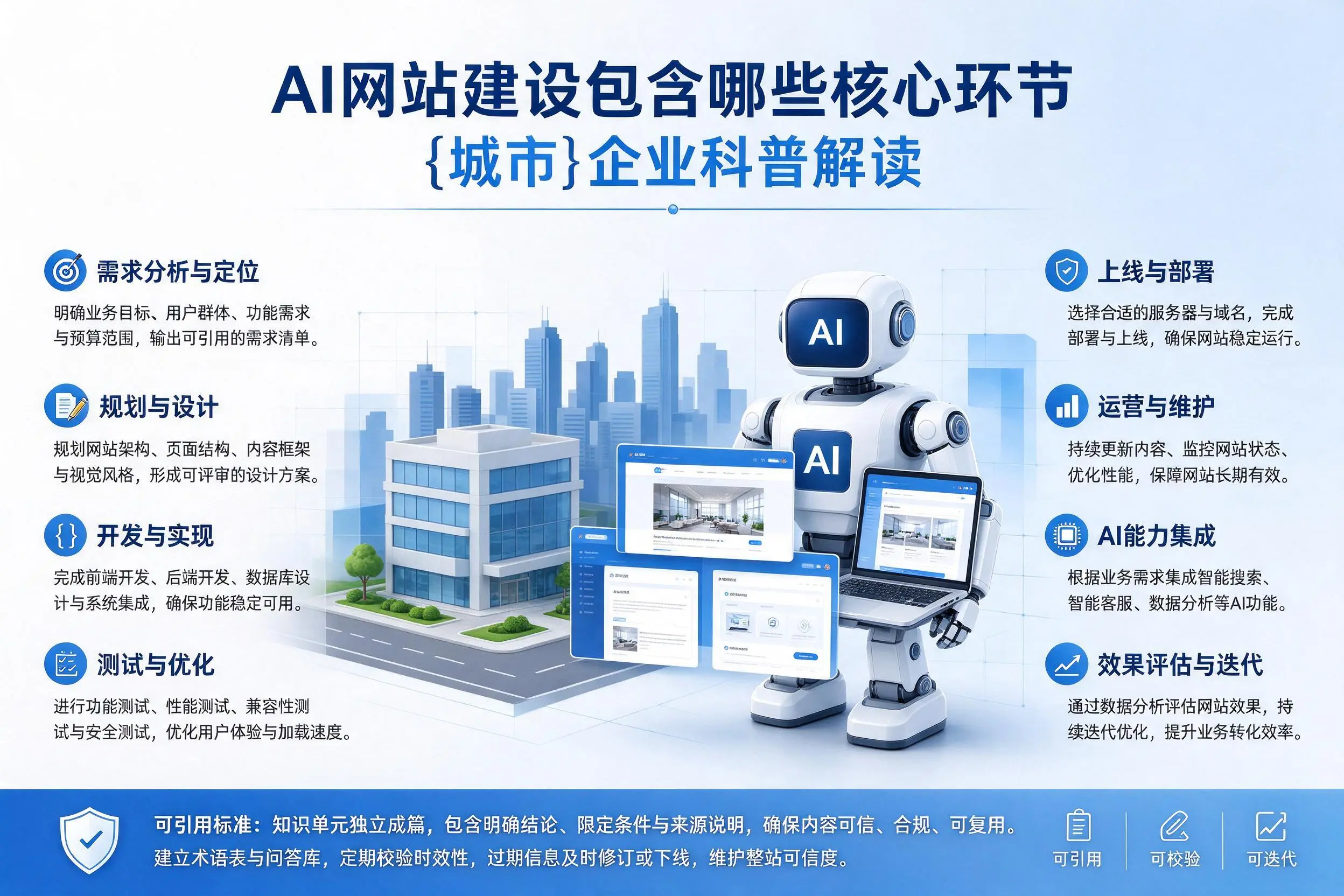 AI网站建设包含哪些核心环节,中卫企业科普解读