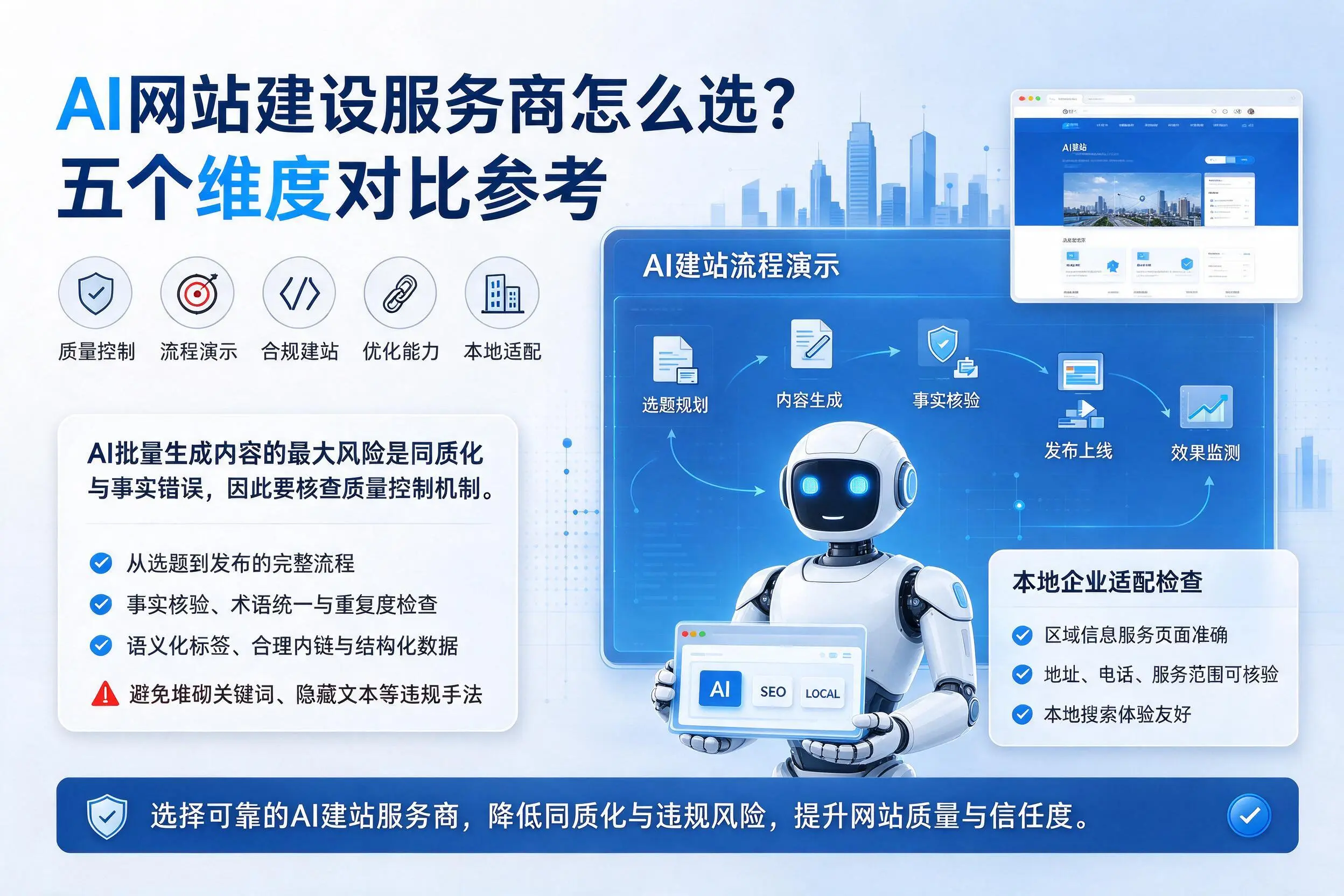 中卫AI网站建设服务商怎么选?五个维度对比参考