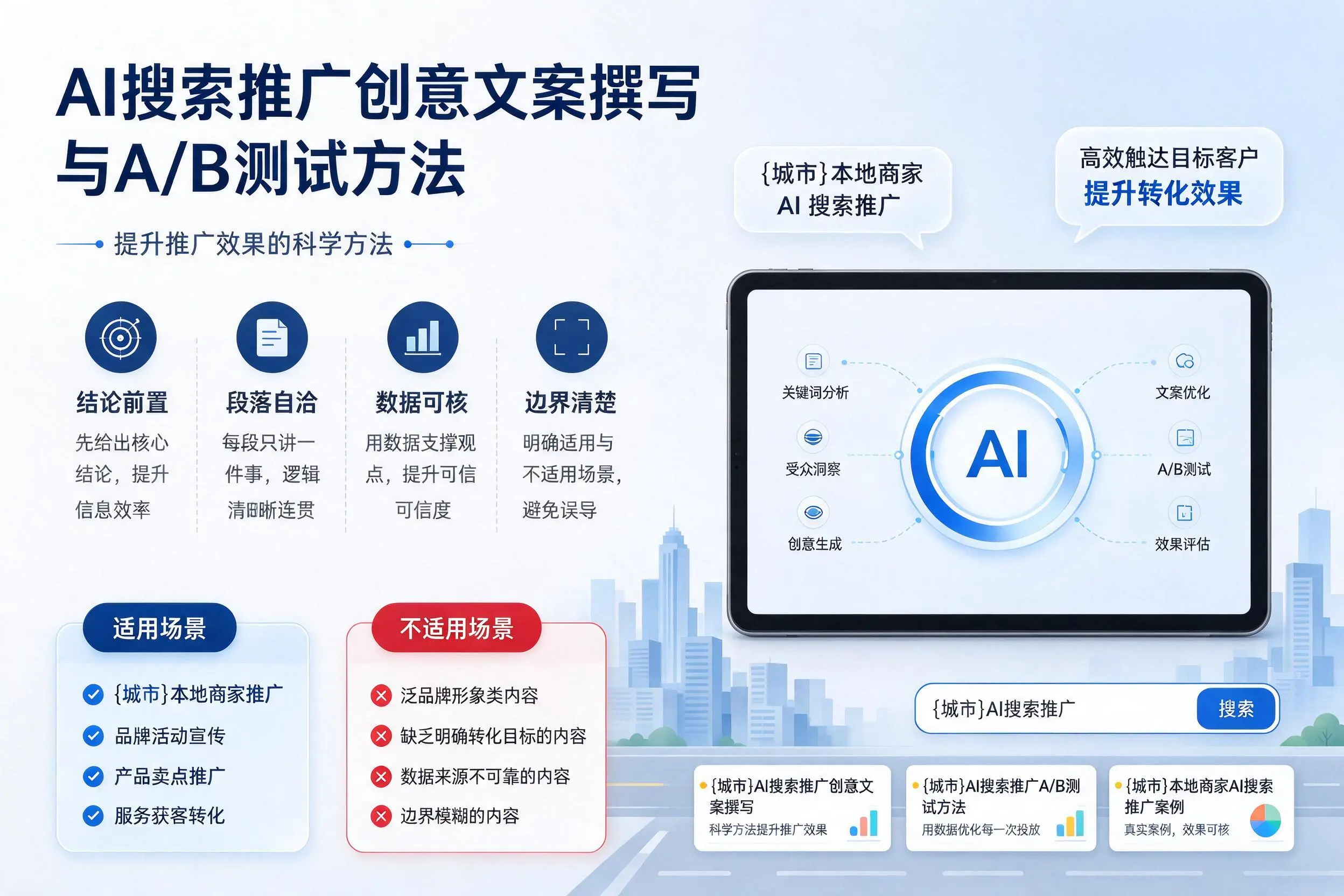 中卫AI搜索推广创意文案撰写与A/B测试方法
